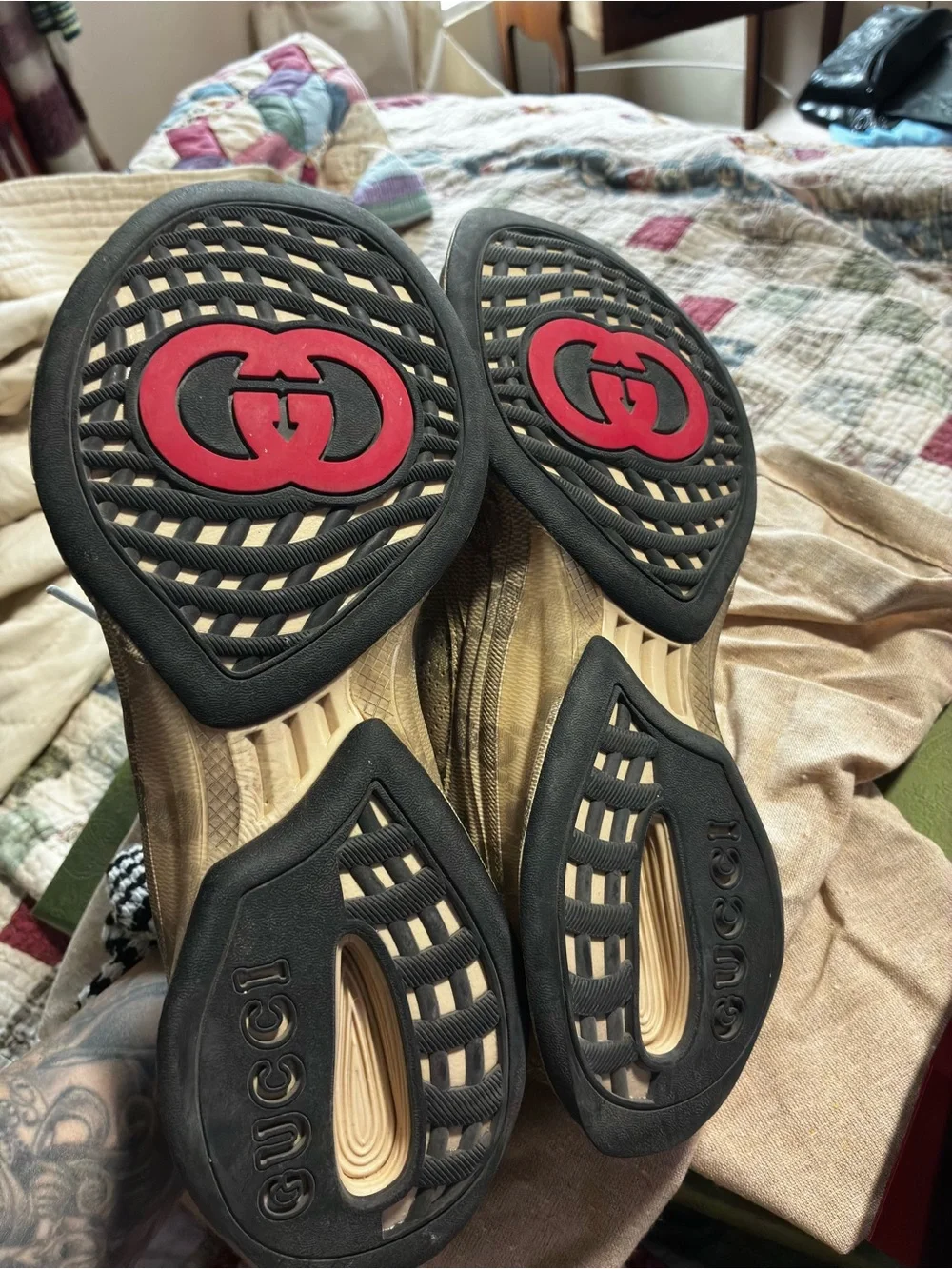 Gucci Brown Monogram Low-Top Sneakers